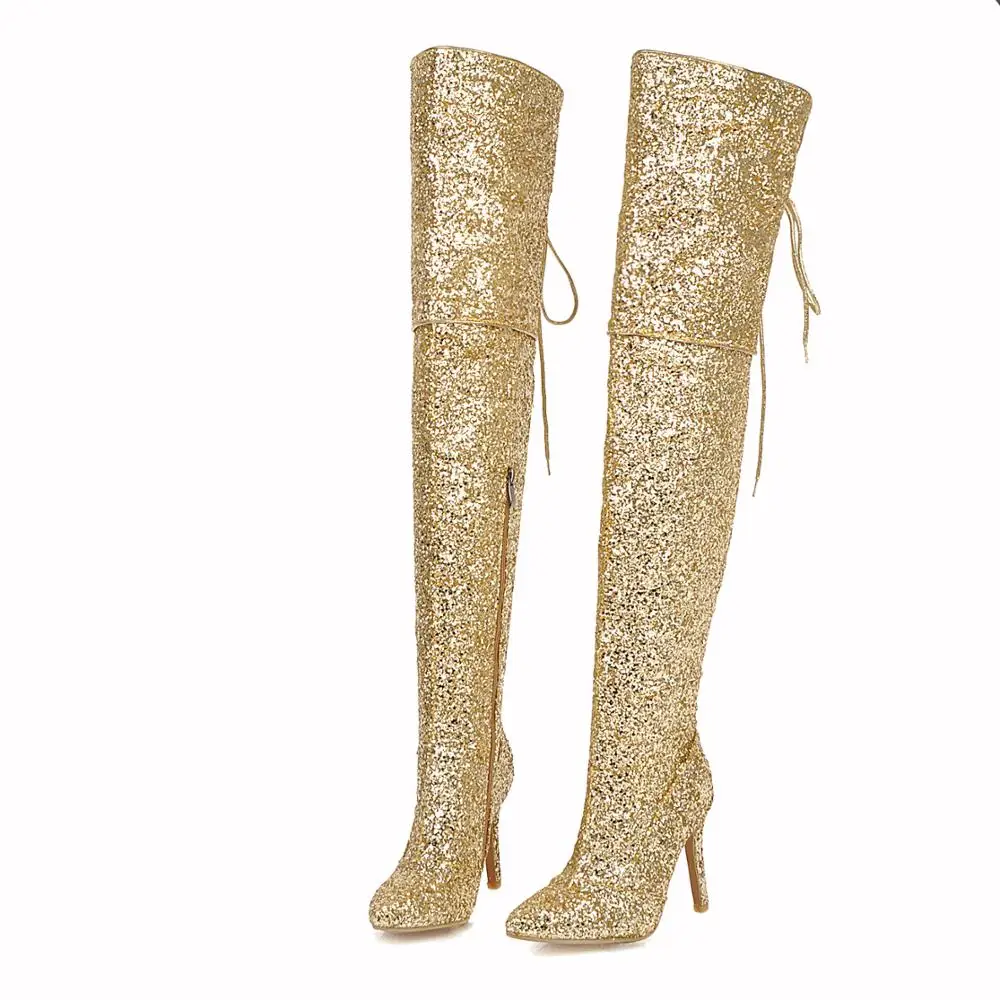 Ladies Sexy Glitter Thigh High Boots Pointed Toe Over The Knee High Boots For Women Thin High Heel Winter Boots, Black silver leopard
Ladies Sexy Glitter Thigh High Boots Pointed Toe Over The Knee High Boots For Women Thin High Heel Winter Boots, Black silver leopard