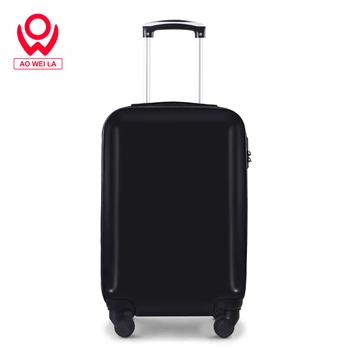 Aoweila Black customized wear-resistant luggage, popular ABS + PC hard shell Cardan wheel suitcase bag