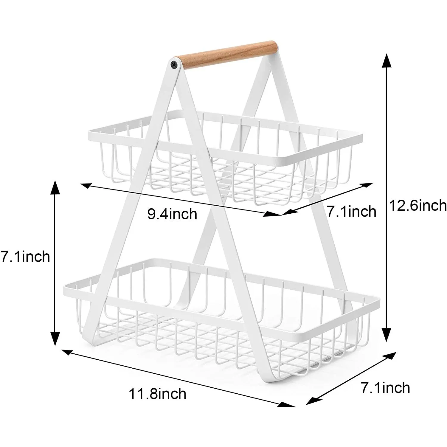 China Factory 2 tiers Stackable Metal Storage Baskets, Black 
China Factory 2 tiers Stackable Metal Storage Baskets, Black