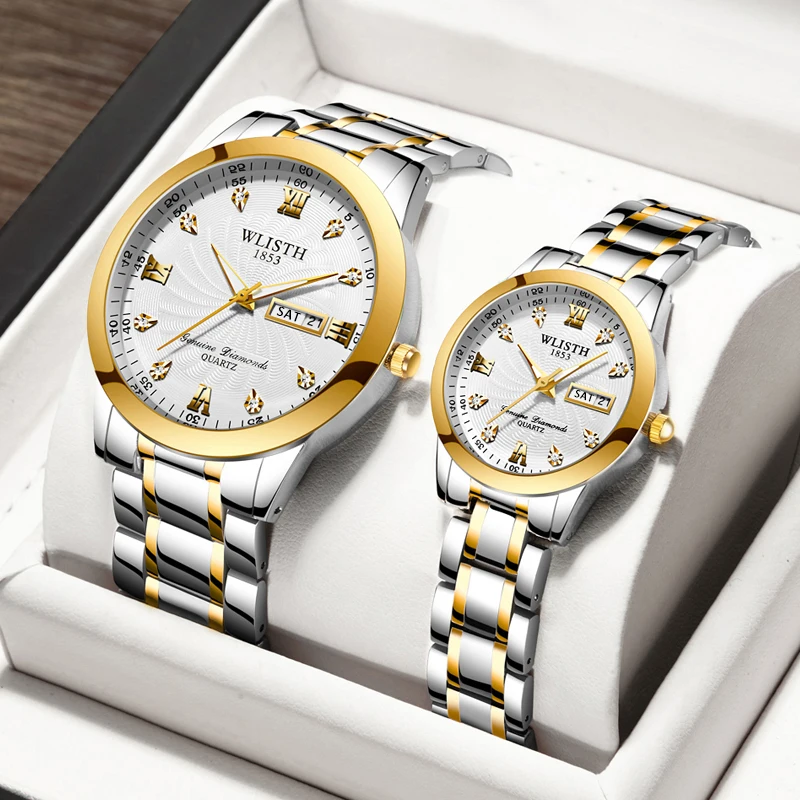 Couples watch on the table business classic set auger luminous male table waterproof strip quartz watch women, 2 colors
Couples watch on the table business classic set auger luminous male table waterproof strip quartz watch women, 2 colors