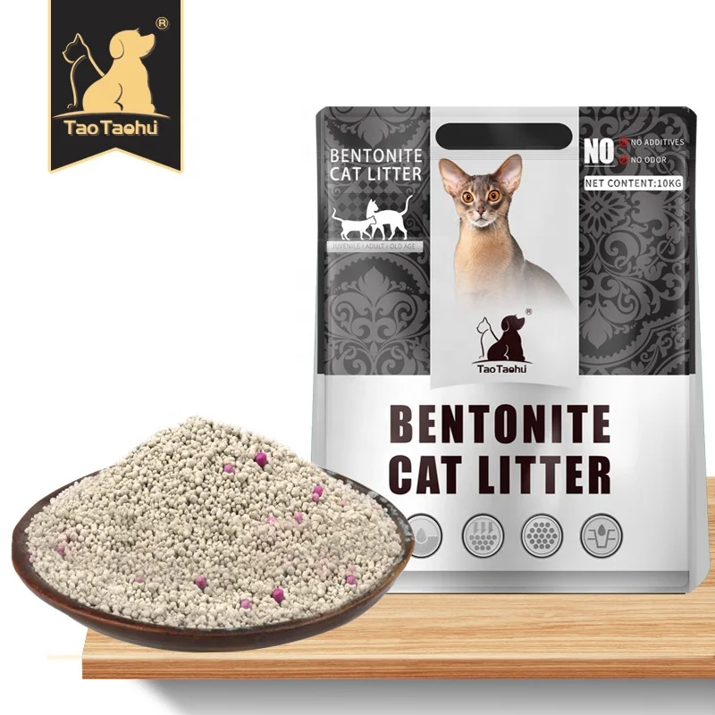 

Multifunctional Lemon Flavored Litter Sand Clumping Bentonite Cat litter for wholesales, Grayish,can add pink and blue beads