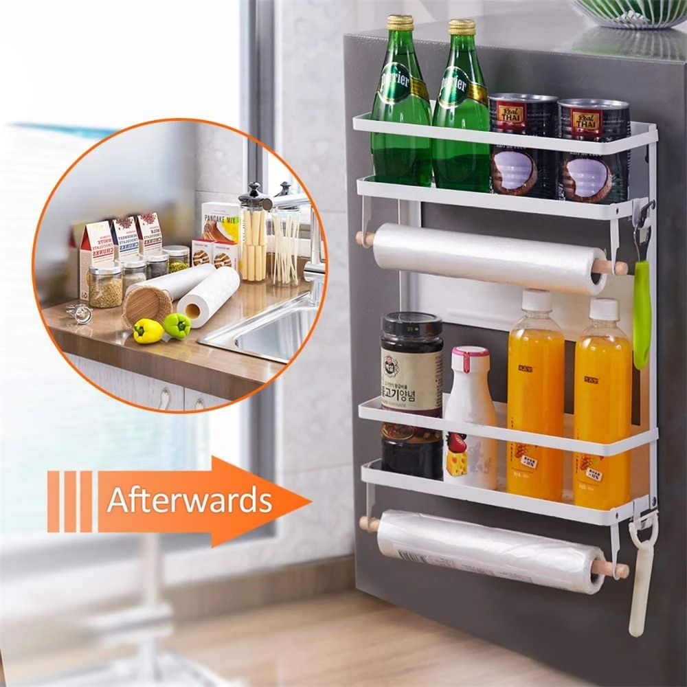 Kitchen Spice Rack Magnetic Fridge Organizer with Carbon Steel Material and Super Magnetic, Black, white
Kitchen Spice Rack Magnetic Fridge Organizer with Carbon Steel Material and Super Magnetic, Black, white