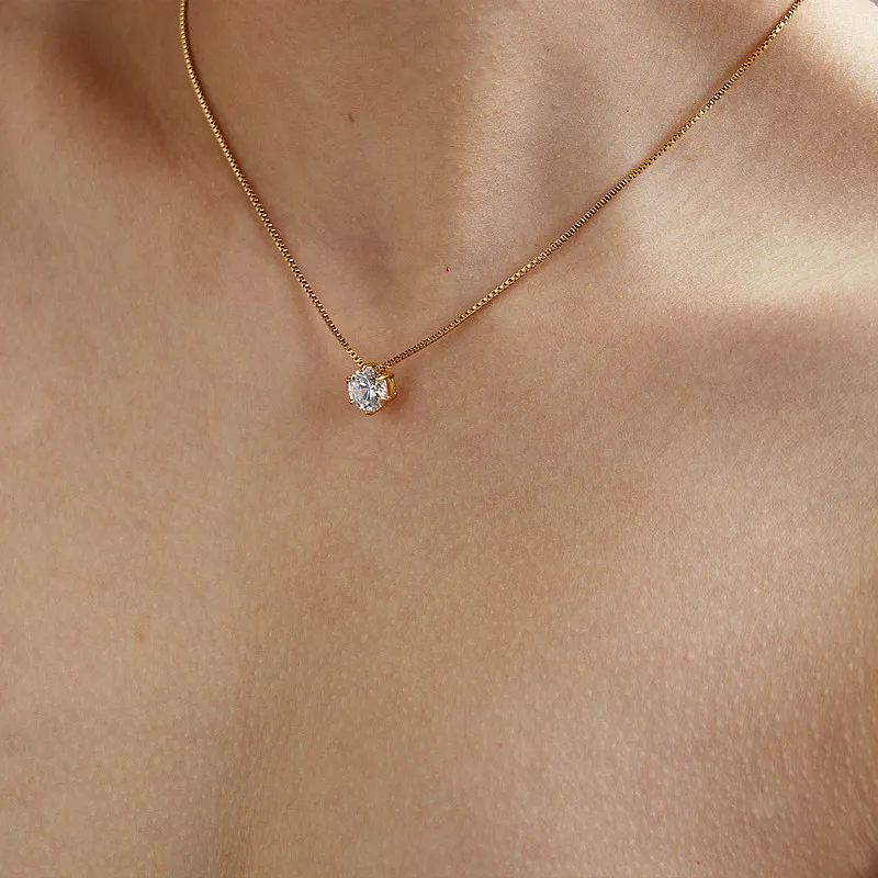Tarnish Free PVD 18K Gold Plated Stainless Steel Diamond Pendant Box Chain Necklace Minimalist Jewelry
Tarnish Free PVD 18K Gold Plated Stainless Steel Diamond Pendant Box Chain Necklace Minimalist Jewelry