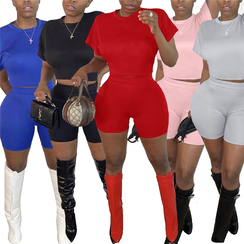Wholesale casual wear plus size t shirts and shorts set pure color dos piezas conjuntos 2 piece set women suit, Custom choose
Wholesale casual wear plus size t shirts and shorts set pure color dos piezas conjuntos 2 piece set women suit, Custom choose