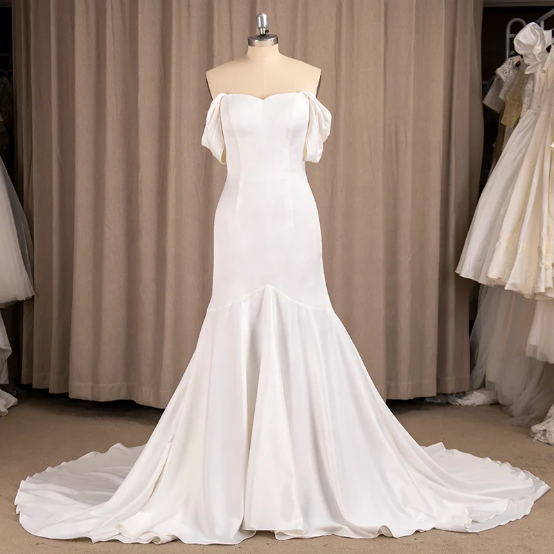 9151# 2020 New Designs Vintage Elegant Short Sleeve Sexy Sweetheart Simple Satin Wedding Gowns Dress Bridal Mermaid
9151# 2020 New Designs Vintage Elegant Short Sleeve Sexy Sweetheart Simple Satin Wedding Gowns Dress Bridal Mermaid
