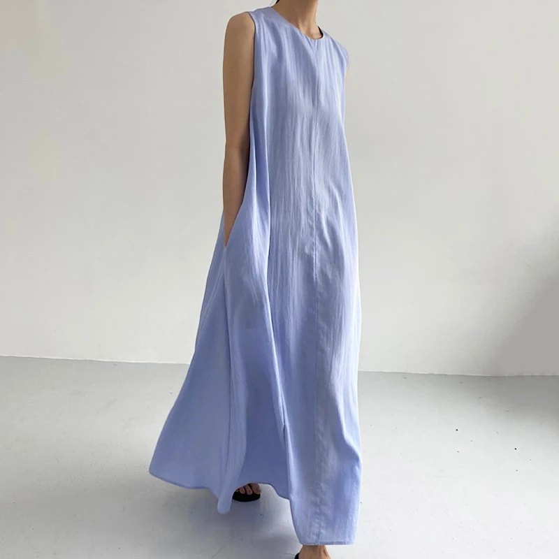 Wholesale 2021 Summer New Minimalism Wild Round Neck Loose Double Pocket Casual Over-the-knee Large Swing Vest Fashion Dress
Wholesale 2021 Summer New Minimalism Wild Round Neck Loose Double Pocket Casual Over-the-knee Large Swing Vest Fashion Dress