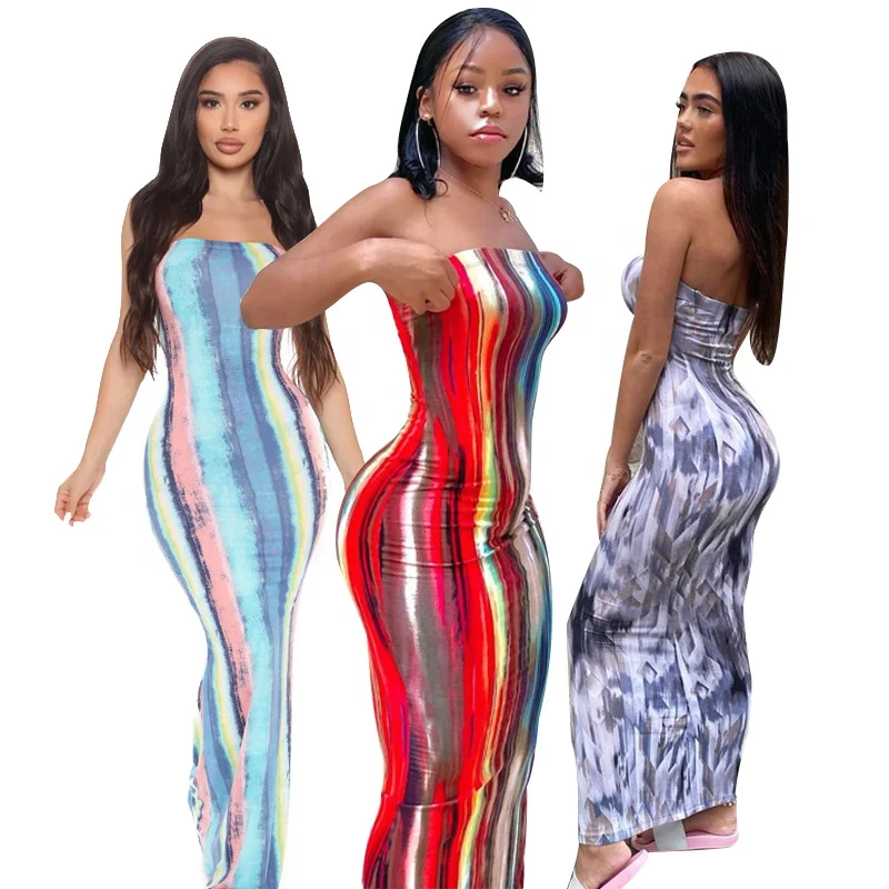 2021 New Release Design Tight Sleeveless Backless Summer Lady Tie Dye Dress Strapless Casual Colorful Plus Size Women Dresses
2021 New Release Design Tight Sleeveless Backless Summer Lady Tie Dye Dress Strapless Casual Colorful Plus Size Women Dresses