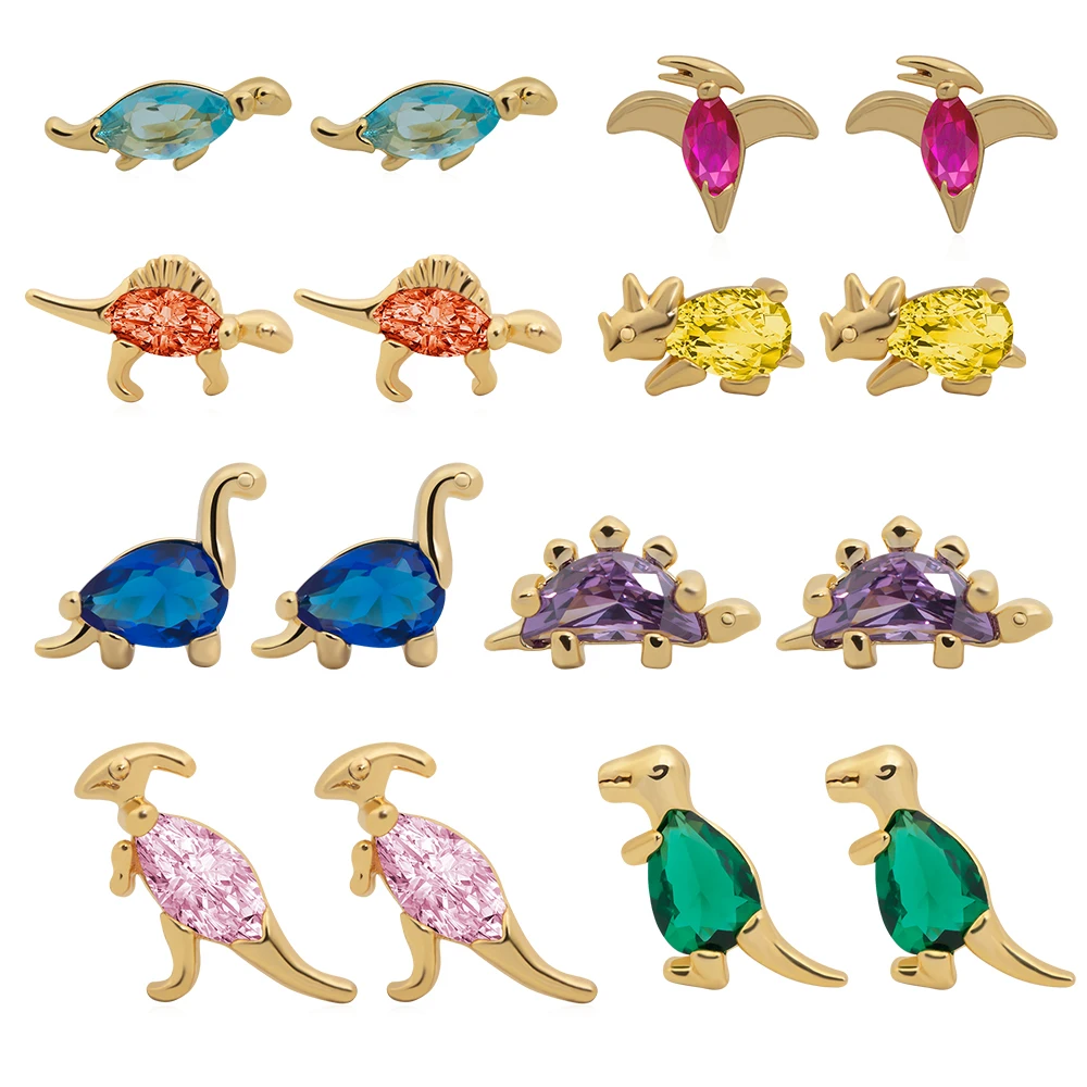 New arrival best gifts stud earring for girls with zircon 925 silver auricular needle gold plated dinosaur earrings
New arrival best gifts stud earring for girls with zircon 925 silver auricular needle gold plated dinosaur earrings