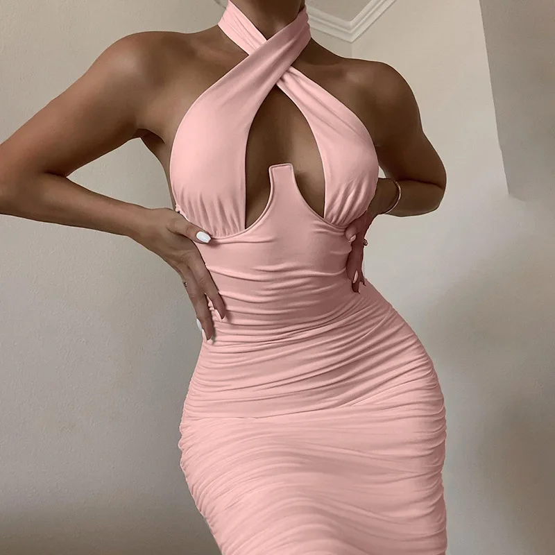 Women Clothing Pink Halter Maxi Dress Elegant Bandage Backless Slimming Corset Dress
Women Clothing Pink Halter Maxi Dress Elegant Bandage Backless Slimming Corset Dress