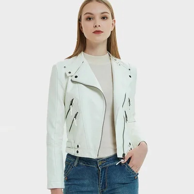 2021 New Pu For Women's Leather Short Jacket With A Stand-up Collar and Multiple Zippers, 3option
2021 New Pu For Women's Leather Short Jacket With A Stand-up Collar and Multiple Zippers, 3option