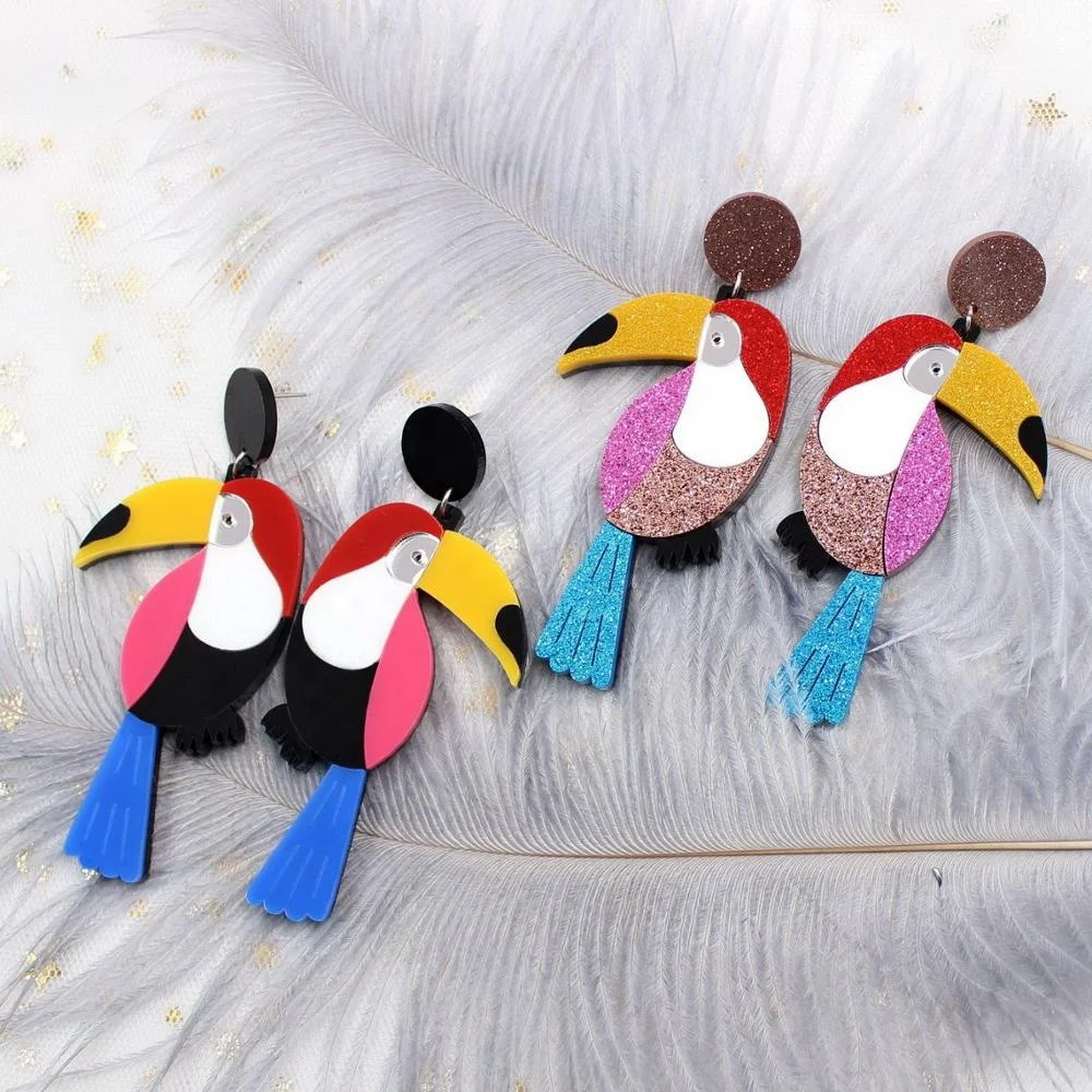 HP015 70mm Acrylic Toucan Bird Earrings Vintage Mom Earrings Gift High Quality Acrylic Glitter Laser Cutout Bird Earrings
HP015 70mm Acrylic Toucan Bird Earrings Vintage Mom Earrings Gift High Quality Acrylic Glitter Laser Cutout Bird Earrings
