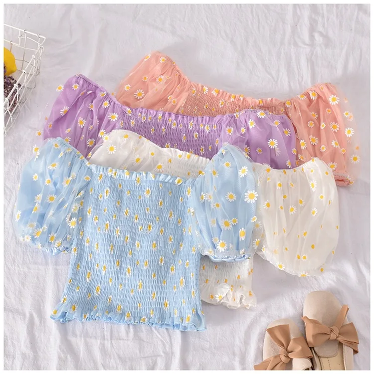 New 2020 Chic Stylish Daisy Floral Print Elastic Slash Neck Puff short Sleeve Blouse Ladies Chic Summer Cop Tops, Picture color
New 2020 Chic Stylish Daisy Floral Print Elastic Slash Neck Puff short Sleeve Blouse Ladies Chic Summer Cop Tops, Picture color