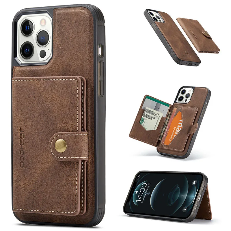 Detachable magnetic Leather wallet case for iPhone 12 /12 Pro/12 Pro Max leather case back cover
Detachable magnetic Leather wallet case for iPhone 12 /12 Pro/12 Pro Max leather case back cover