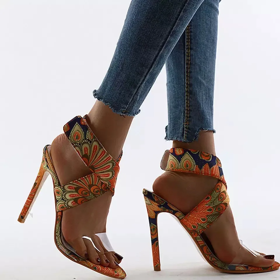 PDEP new arrival plus size heels ladies clear sunflower pattern crossed elastic band pointed toe high stiletto heels for women, Orange
PDEP new arrival plus size heels ladies clear sunflower pattern crossed elastic band pointed toe high stiletto heels for women, Orange