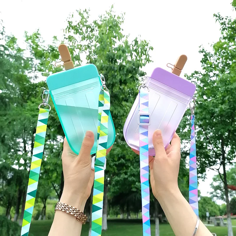 Borsetta straw cup new plastic popsicle water bottle outdoor transparent juice drinking cup creative student mug shoulder bag, 4 color
Borsetta straw cup new plastic popsicle water bottle outdoor transparent juice drinking cup creative student mug shoulder bag, 4 color