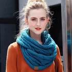 Cosum fashion lady circle loop winter infinity scarf knit neckerchief thick scarf for women