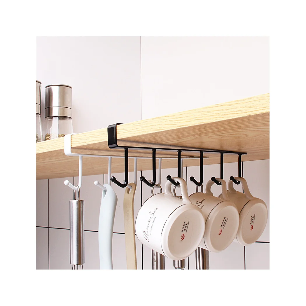new metal black and white 6 hooks cup holder hang kitchen cabinet shelf storage rack organizer
new metal black and white 6 hooks cup holder hang kitchen cabinet shelf storage rack organizer