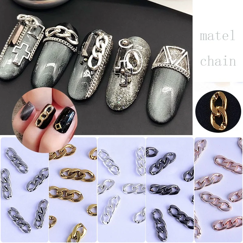 Nail Art Chain 3 Sections Buckle 10 Sections Zipper Punk Nail Art Accessories 2 Sections Decorative Nail Metal Chain, Picture
Nail Art Chain 3 Sections Buckle 10 Sections Zipper Punk Nail Art Accessories 2 Sections Decorative Nail Metal Chain, Picture