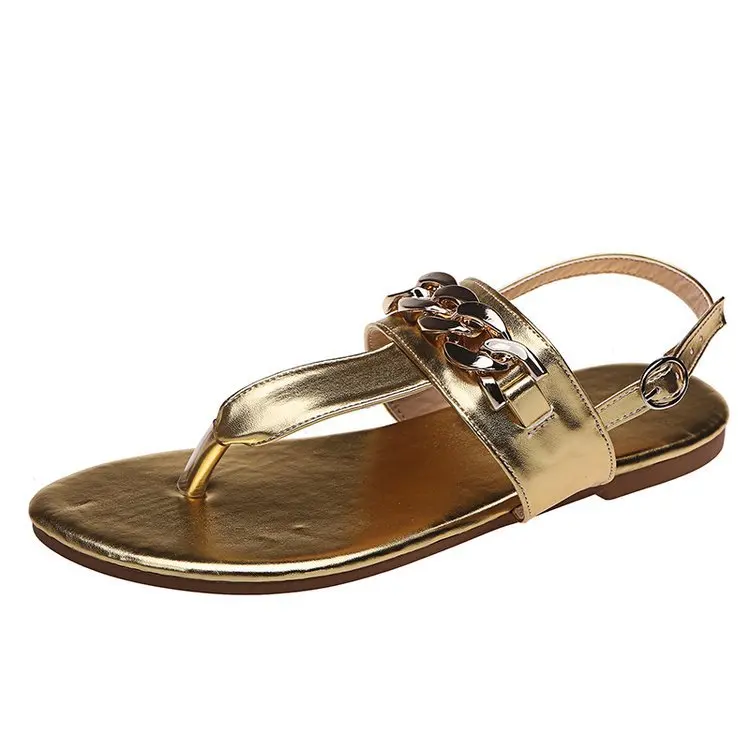 New Fashion Slippers Flat Bottom Casual Shoes Chain Round Head Open Toe Flip Flops Large Size Women's Sandals flat sandals, White , black .golden
New Fashion Slippers Flat Bottom Casual Shoes Chain Round Head Open Toe Flip Flops Large Size Women's Sandals flat sandals, White , black .golden