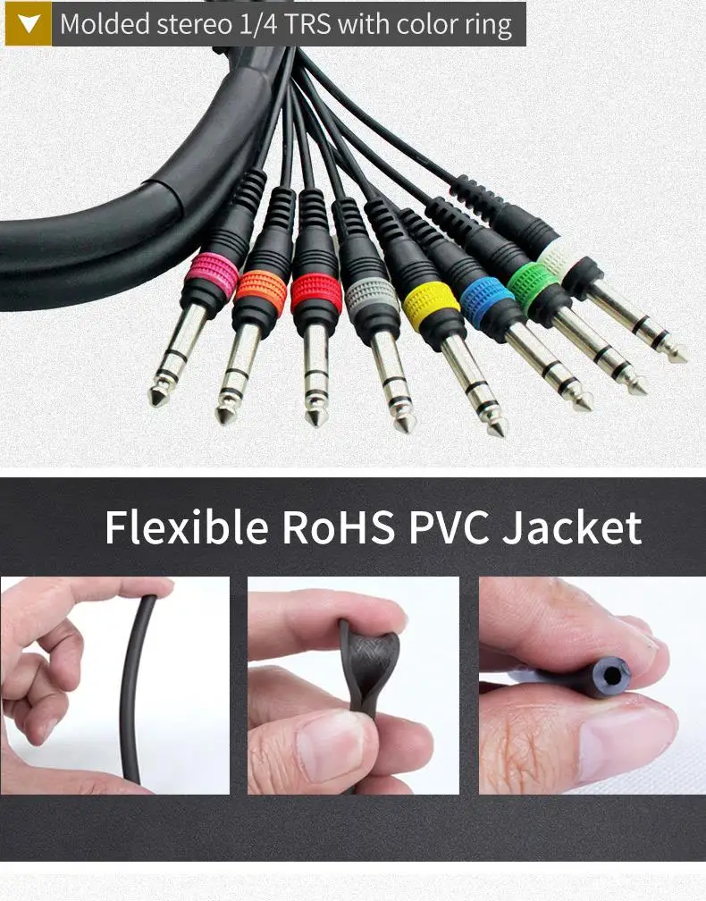 Wholesaler professional 4/6/8CH XLR male to female multicore audio snake cable - ANKUX.COM