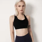 New Design Wholesale NJSY033B Fashion Plain Breather Hole Black Fitness & Yoga Wear Women's Sport Bra