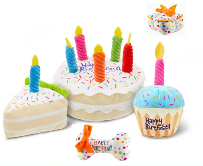 Wholesale Funny Pet Interactive Squeaky Toy Dog Birthday Cake Toys Dog Stuffed Plush Toy, Picture shows
Wholesale Funny Pet Interactive Squeaky Toy Dog Birthday Cake Toys Dog Stuffed Plush Toy, Picture shows