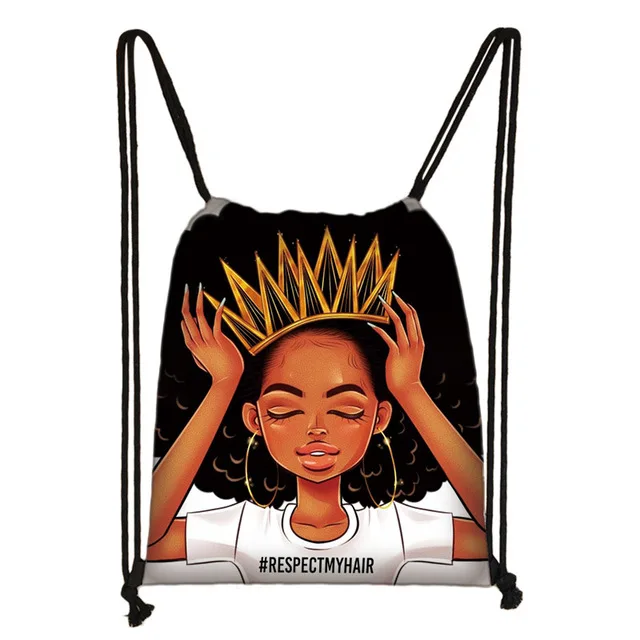 Africa/Black Girl Polyester Drawstring Bag Backpack Print Double Shoulder Backpack Travel Shopping Bags Kids School Bags, Customized color
Africa/Black Girl Polyester Drawstring Bag Backpack Print Double Shoulder Backpack Travel Shopping Bags Kids School Bags, Customized color