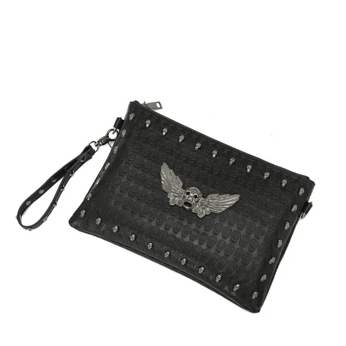 Bulk European and American Fashion PU Leather Hand Bag Skull Metal Design Two Use Rivet Sling Bag Clutch Leather Bag for Men
Bulk European and American Fashion PU Leather Hand Bag Skull Metal Design Two Use Rivet Sling Bag Clutch Leather Bag for Men