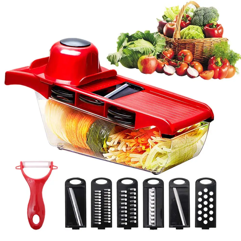 Professional 6 in 1 Mandoline Multifunctional Vegetable Cutting Grater with Box, Red
Professional 6 in 1 Mandoline Multifunctional Vegetable Cutting Grater with Box, Red