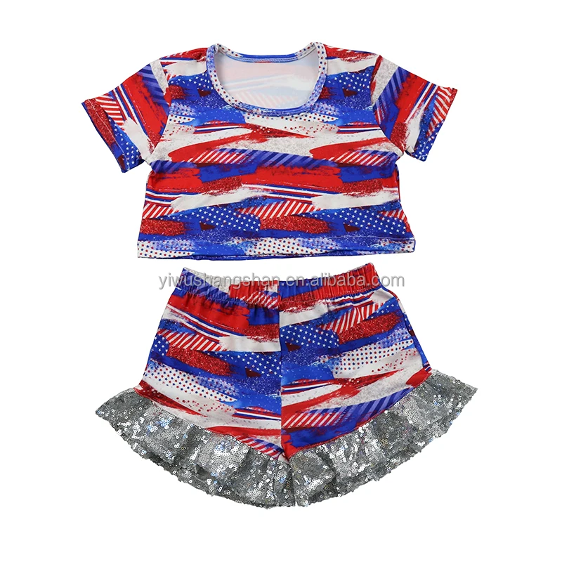 2021 New Summer 4th Of July Kids Girls Outfits Star Printed Tops And Ruffle Shorts Baby Children Clothing Sets, As picture
2021 New Summer 4th Of July Kids Girls Outfits Star Printed Tops And Ruffle Shorts Baby Children Clothing Sets, As picture