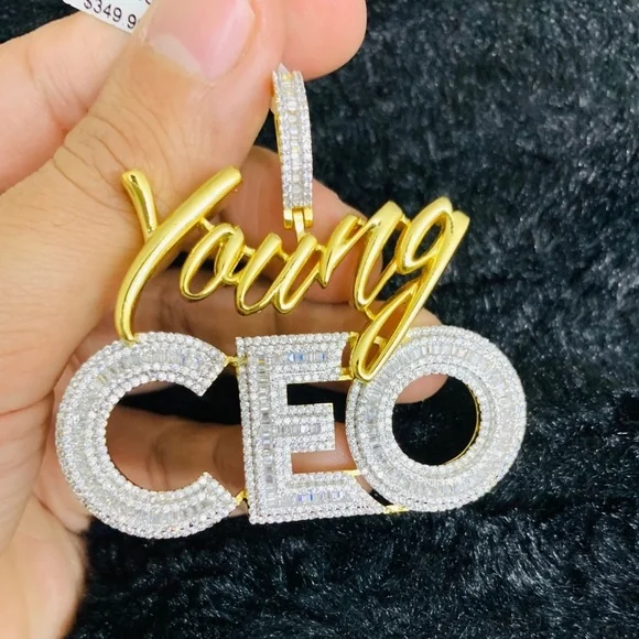 gold plated hip hop bling jewelry iced out baguette cz young CEO pendant, Rose gold
gold plated hip hop bling jewelry iced out baguette cz young CEO pendant, Rose gold
