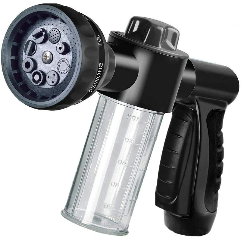 Foam Sprayer Gun Pressure Nozzle for Car Wash Watering plants Pet Shower Outdoor Fun 8 Watering Patterns and Soap Dispenser
Foam Sprayer Gun Pressure Nozzle for Car Wash Watering plants Pet Shower Outdoor Fun 8 Watering Patterns and Soap Dispenser