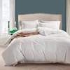 Hot sale plain dyed vintage washed bedding sets 100% polyester pillowcases and duvet cover with little cute ball