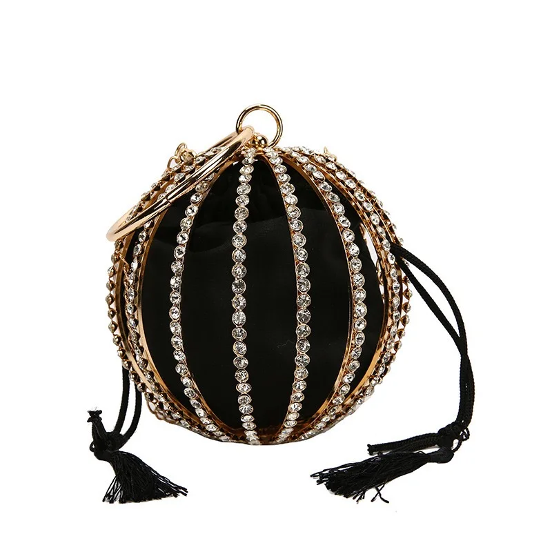 Hollow Out Spherical Cage Luxury Metal Ball With Diamond Decoration Round Clutch Purse Wedding Party Iron Handbag
Hollow Out Spherical Cage Luxury Metal Ball With Diamond Decoration Round Clutch Purse Wedding Party Iron Handbag