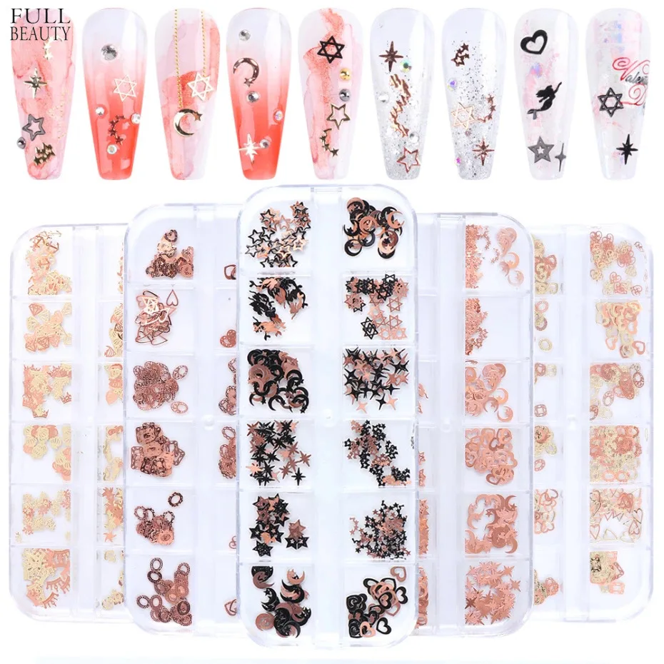12 Grids Mix Butterfly Stickers for Nails Decoration Rose Constellation Sequins for Nail Charm Studs DIY Accessories, Gold, rose gold, black
12 Grids Mix Butterfly Stickers for Nails Decoration Rose Constellation Sequins for Nail Charm Studs DIY Accessories, Gold, rose gold, black