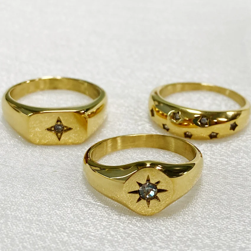 2021 New Trendy Women Men Jewelry Design Stainless Steel Star Rings 18k Gold Plated Wedding Band with Star Diamond Rings, Gold,rose gold,black and silver
2021 New Trendy Women Men Jewelry Design Stainless Steel Star Rings 18k Gold Plated Wedding Band with Star Diamond Rings, Gold,rose gold,black and silver
