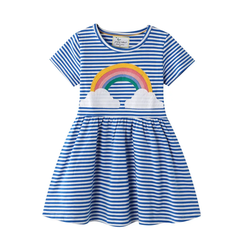 Yalindars little children wear short sleeve blue stripe rainbow print cotton comfortable baby girls summer casual dresses
Yalindars little children wear short sleeve blue stripe rainbow print cotton comfortable baby girls summer casual dresses