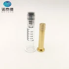 1ml borosilicate glass prefilled CBD oil THC oil gold metal luer lock syringe