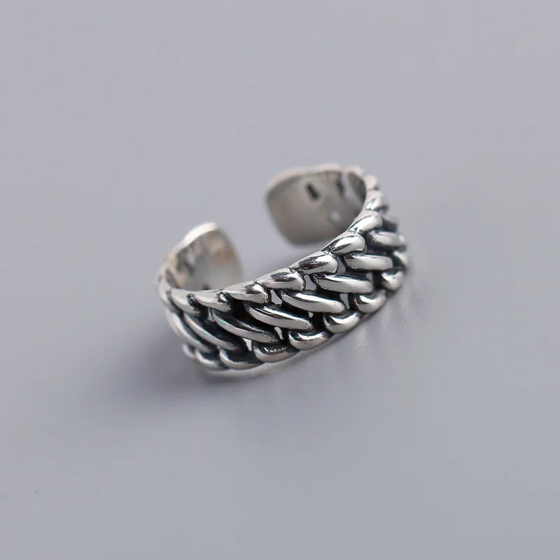 Retro S925 Sterling Silver Finger Rings for Women Personality Adjustable Ring Antique Silver Chain Opening Ring (SK846), As picture
Retro S925 Sterling Silver Finger Rings for Women Personality Adjustable Ring Antique Silver Chain Opening Ring (SK846), As picture
