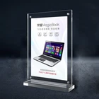 Acrylic table menu display T shape strong magnetic display sign holder