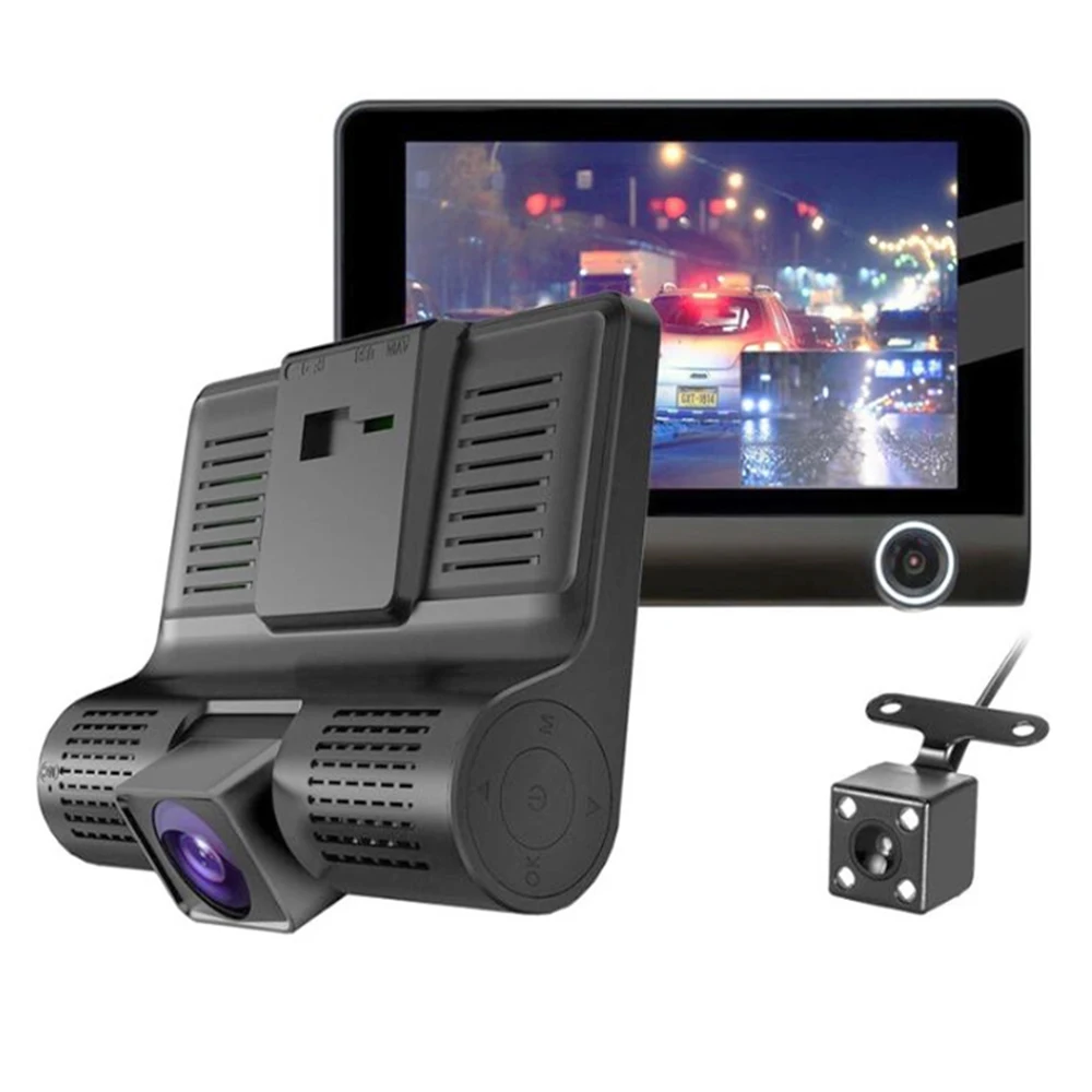 

Full HD 1080P 3 Way Lens 4 Inch Car Camera DVR Rear View Video Recorder