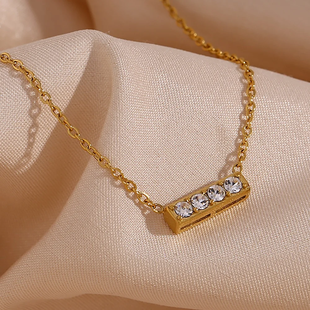 2023 Jewelry Minimalist Shining Bar Necklace 18K Gold Plated Stainless Steel Rhinestone Necklace
2023 Jewelry Minimalist Shining Bar Necklace 18K Gold Plated Stainless Steel Rhinestone Necklace