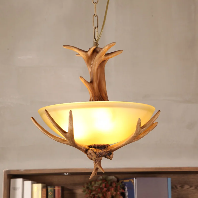 Handmade Harz Glas Deer Geweih Beleuchtung Horn Anhänger Lampe für Schlafzimmer Esszimmer Indoor Dekorative