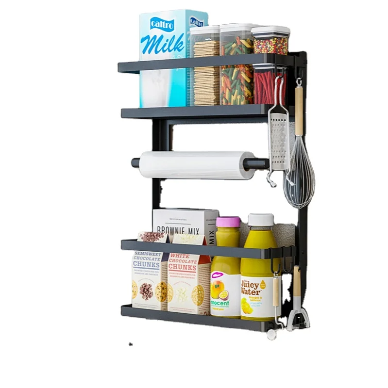 Japanese-style simple carbon steel magnetic wall-mounted kitchen refrigerator storage rack multifunctional household rack
Japanese-style simple carbon steel magnetic wall-mounted kitchen refrigerator storage rack multifunctional household rack