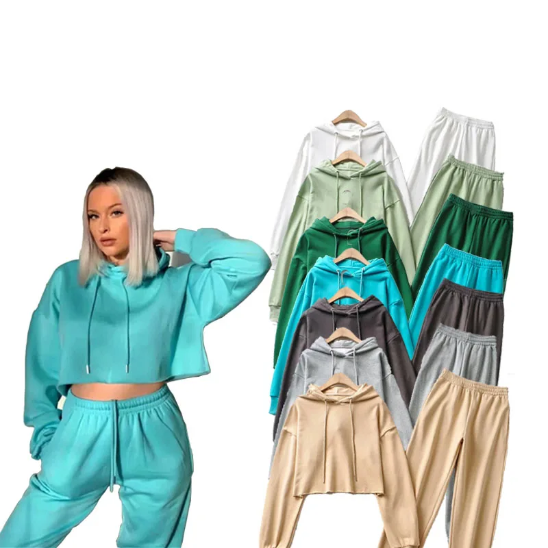 Autumn Solid Color Short Hooded Sweater Elastic Waist Drawstring Casual Jogger Two Piece Set Women Clothing, Avaliable
Autumn Solid Color Short Hooded Sweater Elastic Waist Drawstring Casual Jogger Two Piece Set Women Clothing, Avaliable