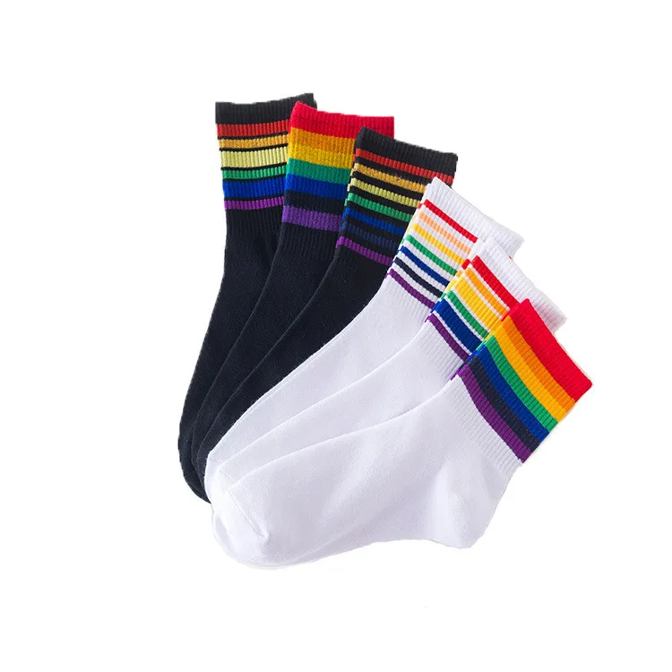 WIIPU Ladies mid-tube rainbow color socks Candy color wild striped cotton socks Fashion autumn and winter sports socks
WIIPU Ladies mid-tube rainbow color socks Candy color wild striped cotton socks Fashion autumn and winter sports socks