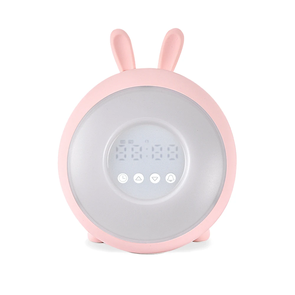 Lovely Rabbit Silicone Bedside Sunrise Wake Up Light LED Table Digital Alarm Clock For Kids, White/pink/blue
Lovely Rabbit Silicone Bedside Sunrise Wake Up Light LED Table Digital Alarm Clock For Kids, White/pink/blue
