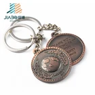 Jiabo custom Metal bronze copper 3d world map metal crafts keychains