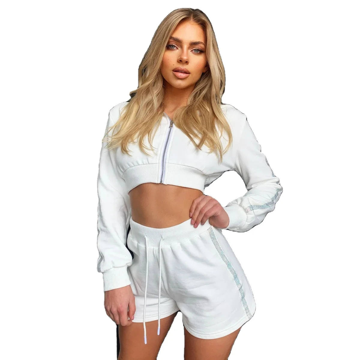 Autumn new ladies sport suit European and American pure color fashion leisure long sleeve short women fall 2 piece set
Autumn new ladies sport suit European and American pure color fashion leisure long sleeve short women fall 2 piece set