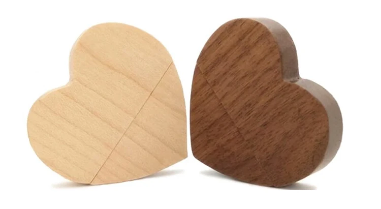 wood heart usb